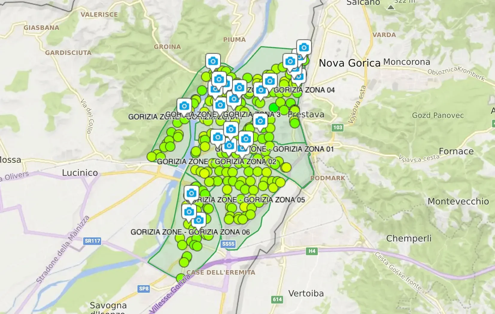 Mappa GPS geolocalizzazione distribuzione volantini – Gorizia